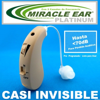 MIRACLE EAR® PLATINUM Aparato Auditivo Discreto Con 2 Canales de Frecuencia