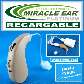 MIRACLE EAR® PLATINUM RECARGABLE Aparato Auditivo Con 2 Canales de Frecuencia