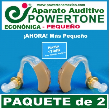 Paquete de 2 - POWERTONE® ECONÓMICA Pequeño - Aparato Auditivo Auxiliar