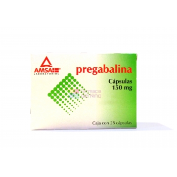 Pregabalin (AMSA) 28 CAPS. 150 MG - NOT SHIPPABLE OUTSIDE OF MEXICO