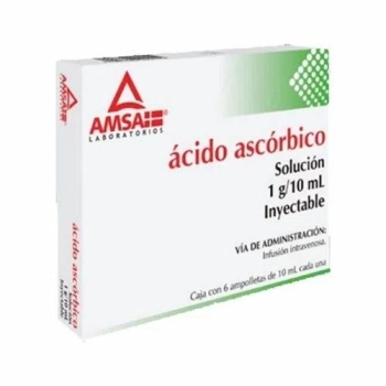 ACIDO ASCORBICO SOL. INYECTABE 1G/10ML 6AMP