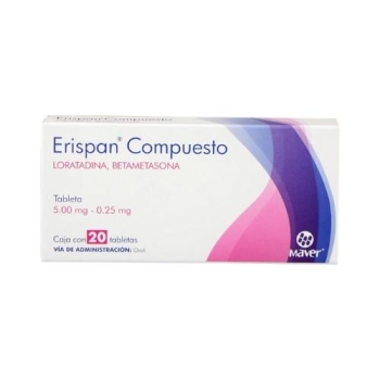 ERISPAN COMPUESTO (LORATADINA/BETAMETASONA) 5.00MG/0.25MG 10 TABLETAS