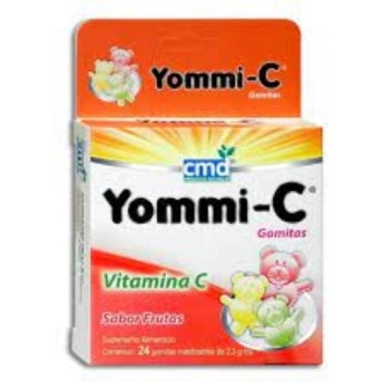 YOMMI-C (VITAMINA-C) SABOR FRUTAS  24 GOMITAS MASTICABLE