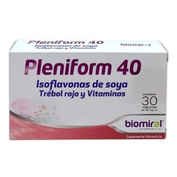 PLENIFORM 40 (ISOFLAVONAS DE SOYA) 500MG 30 TABLETAS