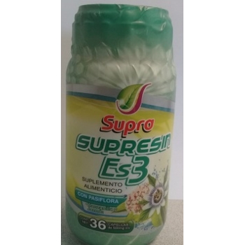 SUPRESIN ES3 (PASIFLORA, MANZANILLA Y JAZMIN) 500MG 36 CAPSULAS