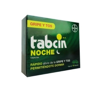 TABCIN NOCHE (PARACETAMOL / PHENYLEFRINE / DEXTROMETHORPHAN / DOXYLAMINE)  250MG/5MG/10MG/6.25MG 12 CAPSULES