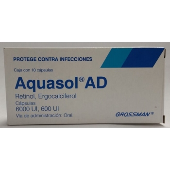 AQUASOL AD (RETINOL/ERGOCALCIFEROL) 6000UI/600UI 10 CAPSULES