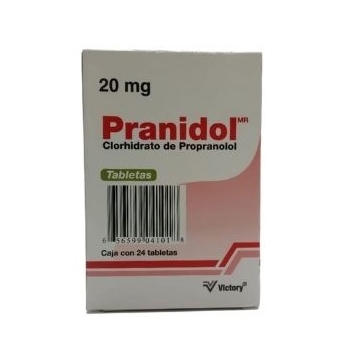 PRANIDOL (CLORHIDRATO DE PROPRANOLOL) 20MG 24 TABLETAS