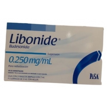 LIBONIDE (BUDESONIDA) 0.250MG 5 FRASCOS AMPULA CON 2ML