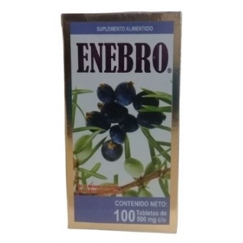 ENEBRO (ENEBRO, UVA URSI, CAÑA FISTULA, PELOS DE ELOTE, ORTIGA, ESTEARATO DE MAGNESIO.) 500MG 100 TABLETAS