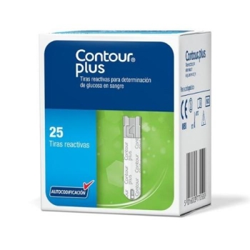 CONTOUR PLUS (FAD GLUCOSA DESHIDROGENASA) 25 TIRAS REACTIVAS