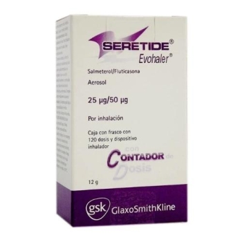 SERETIDE EVOHALER (SALMETEROL, FLUTICASONE) 25UG/250UG 120  DOSES