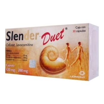 SLENDER DUET (ORLISTAT, LEVOCARNITINE) 120MG/200MG 30 CAPSULES