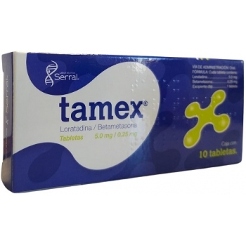 TAMEX (LORATADINE / BETAMETHASONE) 5.0MG/0.25MG 10TAB