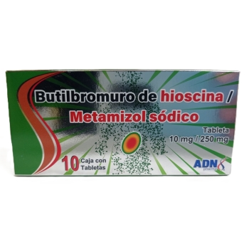 BUTILHIOSCINA, METAMIZOL SODICO (BUTILHIOSCINA, METAMIZOL SODICO)10MG/250MG 10 GRAGEAS