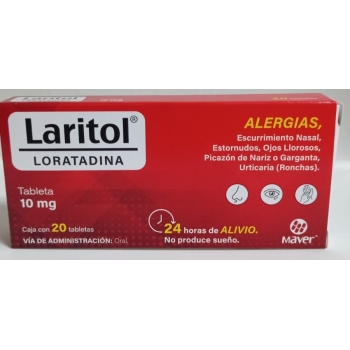 LARITOL (LORATADINA) 10MG 20 TABLETAS