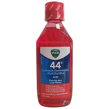 VICK 44 (GUAIFENESINA/DEXTROMETORFANO) 1.33G/0.133G FRASCO CON 240 ML