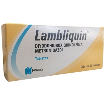 LAMBLIQUIN (DIYODOHIDROXIQUINOLEINA/METRONIDAZOL) 400MG/200MG 30 TABLETAS