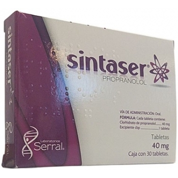 SINTASER (PROPRANOLOL) 40 MG 30 TABLETS