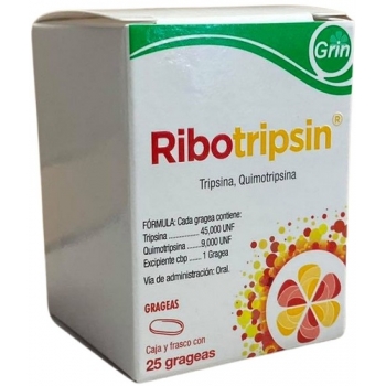 RIBOTRIPSIN (TRIPSINA/QUIMOTRIPSINA) 25 GRAGEAS