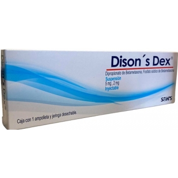 DISON´S DEX (DIPROPIONATO DE BETAMETASONA, FOSFATO SODICO DE BETAMETASONA) SUSPENSION 5MG/2MG