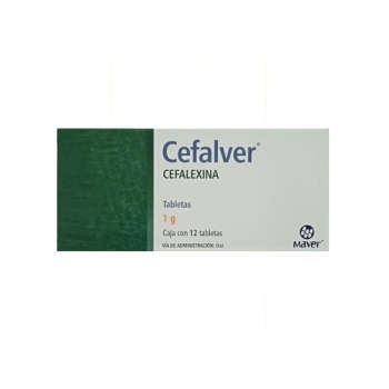 CEFALVER CEFALEXINA 1G 12 TABLETAS