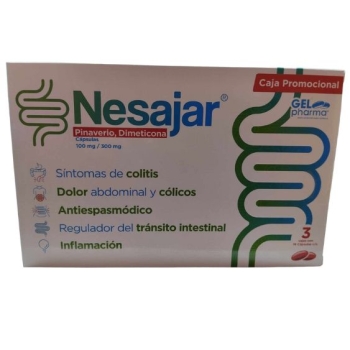 NESAJAR (PINAVERIO, DIMETHICONE) 100MG/300MG 3 BOXES WITH 16 CAPSULES