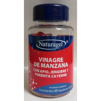 VINAGRE DE MANZANA C/APIO, JENGIBRE Y PIMIENTA CAYENNE C/60 CAP