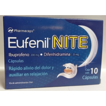 EUFENIL NITE (IBUPROFENE/DIPHENHYDRAMINE) 200MG/25MG C/10 CAPSULES