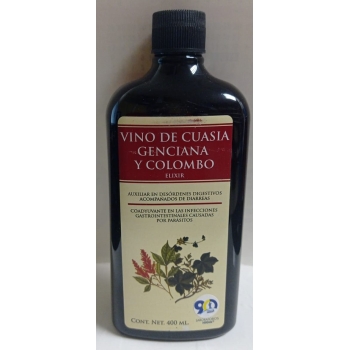 VINO DE CUASIA GENCIANA Y COLOMBO ELIXIR SOLUCION 400ML