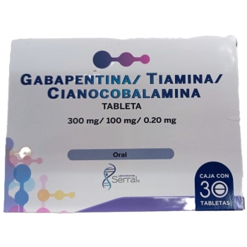 GABAPENTINA/TIAMINA/CIANOCOBALAMINA 300/100/0.20MG C/30 TABS