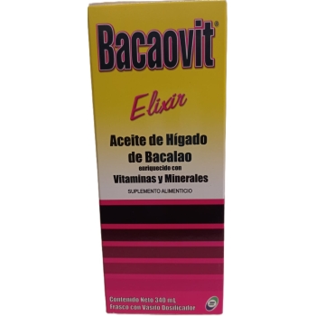 BACAOVIT ELIXIR (VIT AND MIN COD LIVER OIL) 340ML THIS PRODUCT IS ONLY AVAILABLE IN MEXICO