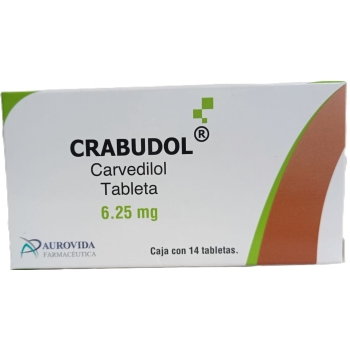 CRABUDOL (CARVEDILOL) 6.25MG CON 14 TABLETAS