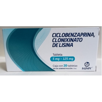 CICLOBENZAPRINA, CLONIXINATO DE LISINA 5MG/125MG C/20 TABLETAS