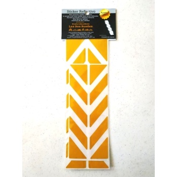 STICKERS REFLECTIVO 25X8 CM PAQ 2 PZAS AMARILLO