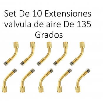 SET DE 10 EXTENSIONES DE VÁLVULAS DE AIRE 135 GRADOS