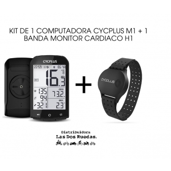 KIT 1 CICLOCOMPUTADORA CYCPLUS M1 + 1 BANDA MONITOR CARDIACO H1