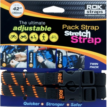 PAQ. 2 CINTAS ROKSTRAPS MEDIANAS NEGRO CON NARANJA