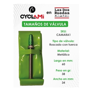 CAMARA TPU VERDE 700C/V:60MM ROSCADO TUERCA/A:34MM