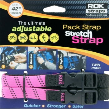 PAQ, 2 CINTAS ROKSTRAPS MEDIANAS  ROSA CON NEGRO