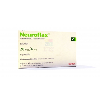 NEUROFLAX ( cobamamida / tiocolchicosido ) 20 / 4 mg c/ 3 ampulas