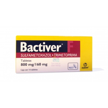 BACTIVER F (SULFAMETOXAZOL Y TRIMETOPRIMA) 800MG/160MG 14TAB