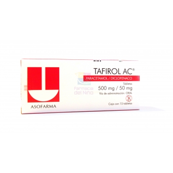 TAFIROL AC (paracetamol/diclofenaco) 15 TABS 500/50MG