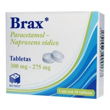 BRAX (PARACETAMOL/NAPROXENO) 300MG/275MG 10 TABLETS