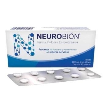 NEUROBION (TIAMINA, PIRIDOXINA Y CIANOCOBALAMINA) 100MG/5MG/50MCG 30 TABLETAS