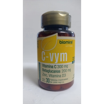 C-VYM (VITAMINA C, BETAGLUCANOS, ZINC Y VITAMINA D3) 1000MG 30 TABLETAS