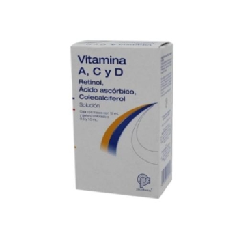 VITAMINA A, C Y D (PALMITATO DE RETINOL, ACIDO ASCORBICO, COLECALCIFEROL) 5.28MG/125MG/1.80MG GOTERO 15ML