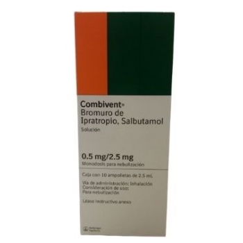 COMBIVENT (BROMURO DE IPRATROPIO, SALBUTAMOL) 0.5MG/2.5MG 5 AMPOLLETAS