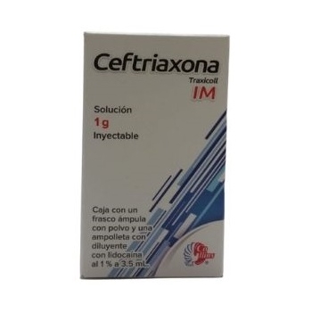 CEFTRIAXONA  (CEFTRIAXONA) 1G SOLUCION INYECTABLE *Este producto no se envía fuera de México*