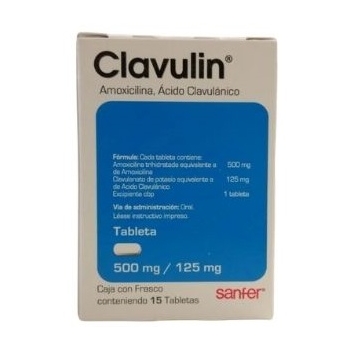 CLAVULIN (AMOXICILINA, ACIDO CLAVULANICO) 500MG/125MG 15 TABLETAS